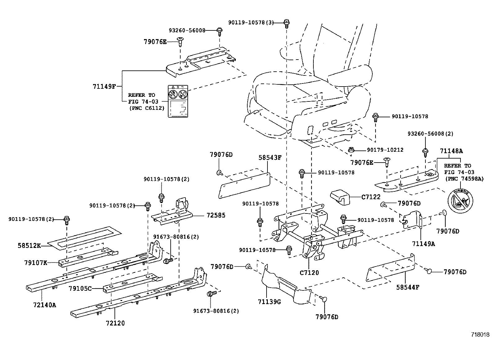  PORTE SPADE |  FRONT SEAT SEAT TRACK