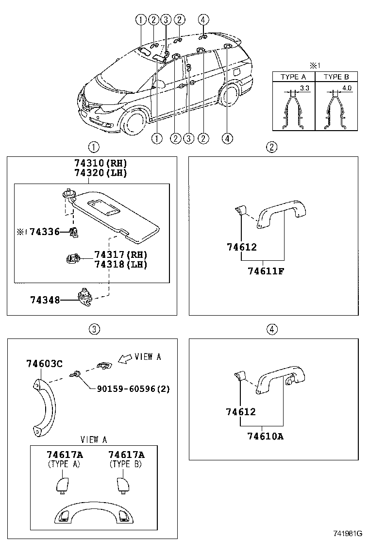  ESTIMA HYBRID |  ARMREST VISOR