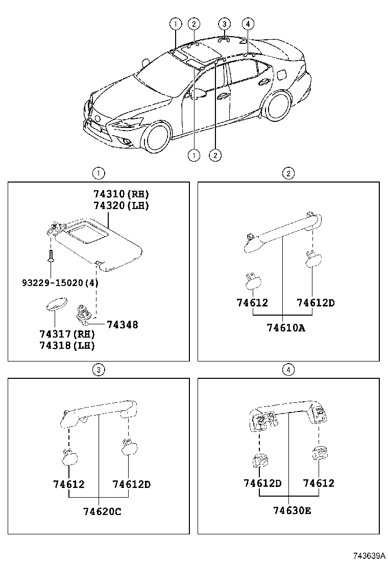  IS250 350 300H |  ARMREST VISOR