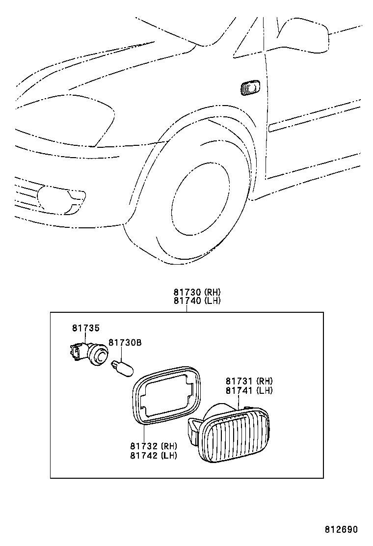  IPSUM |  SIDE TURN SIGNAL LAMP OUTER MIRROR LAMP