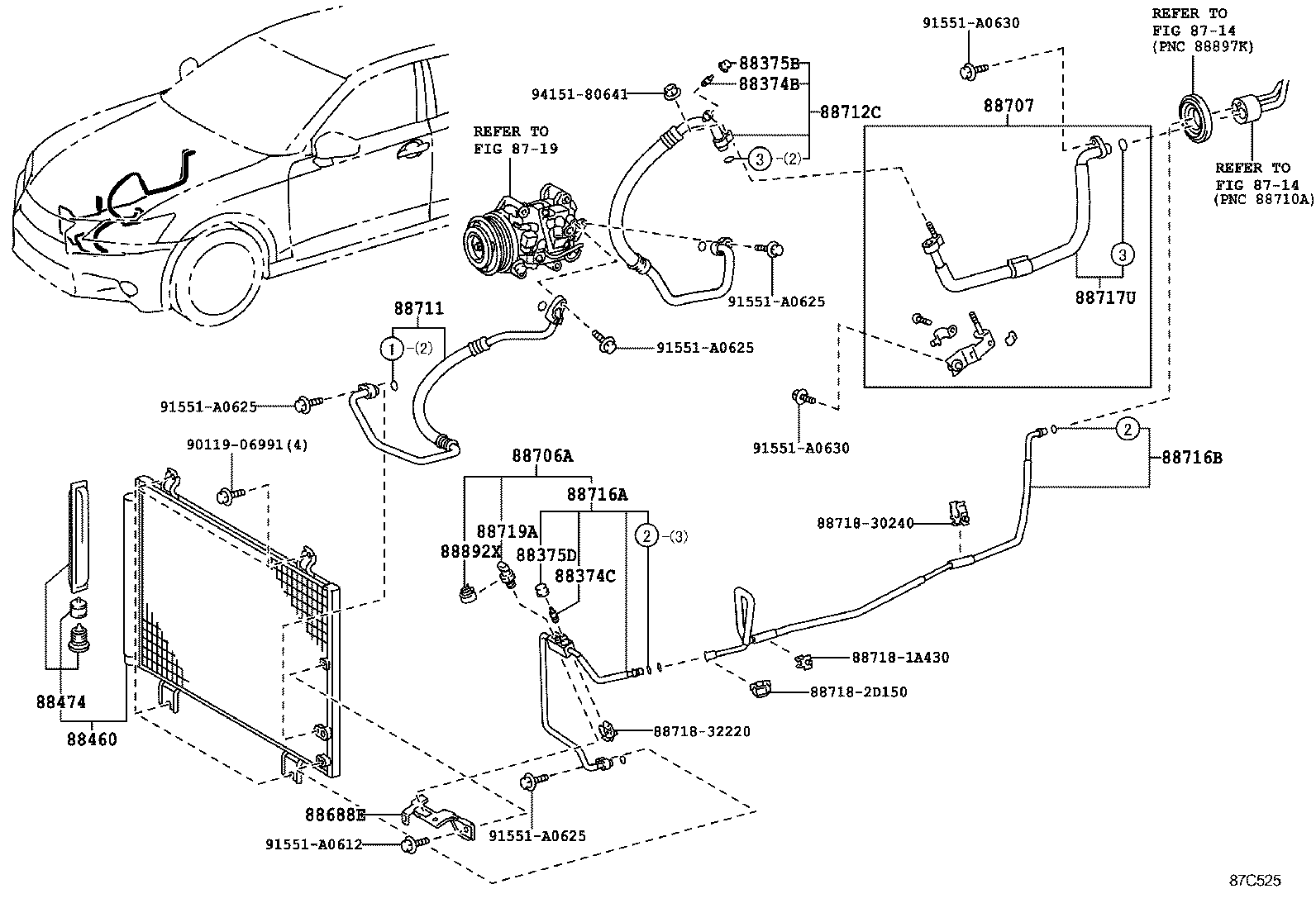  GS250 350 450H |  HEATING AIR CONDITIONING COOLER PIPING