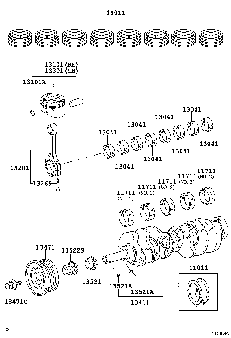  LS460 460L |  CRANKSHAFT PISTON