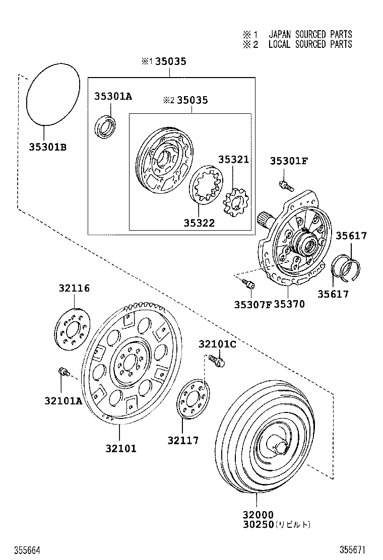  KLUGER L V |  TORQUE CONVERTER FRONT OIL PUMP CHAIN ATM