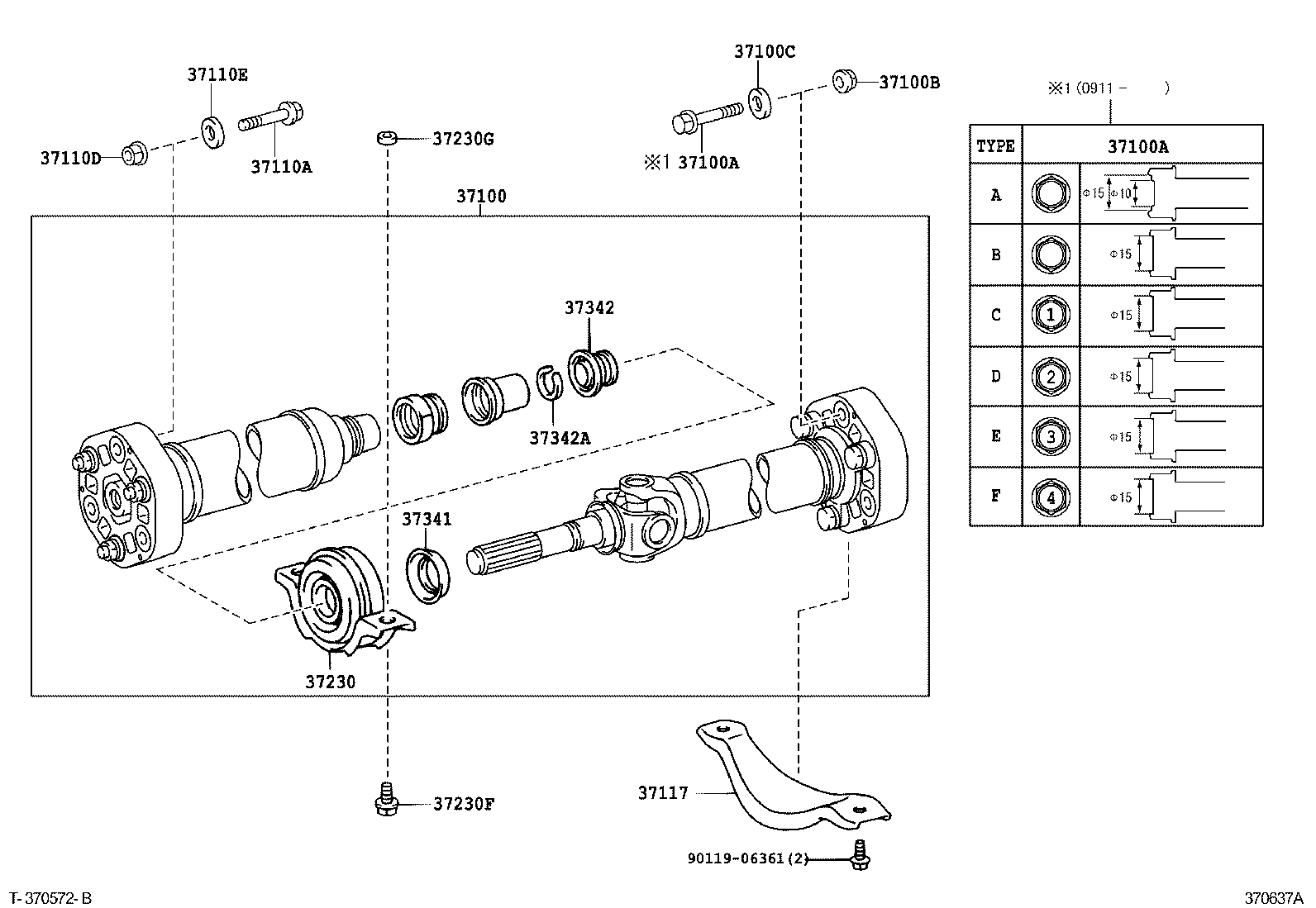  LS600H 600HL |  PROPELLER SHAFT UNIVERSAL JOINT