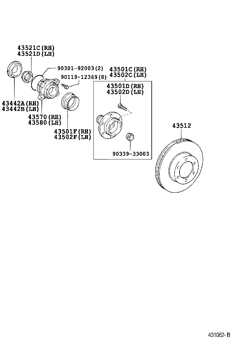  HILUX SURF |  FRONT AXLE HUB