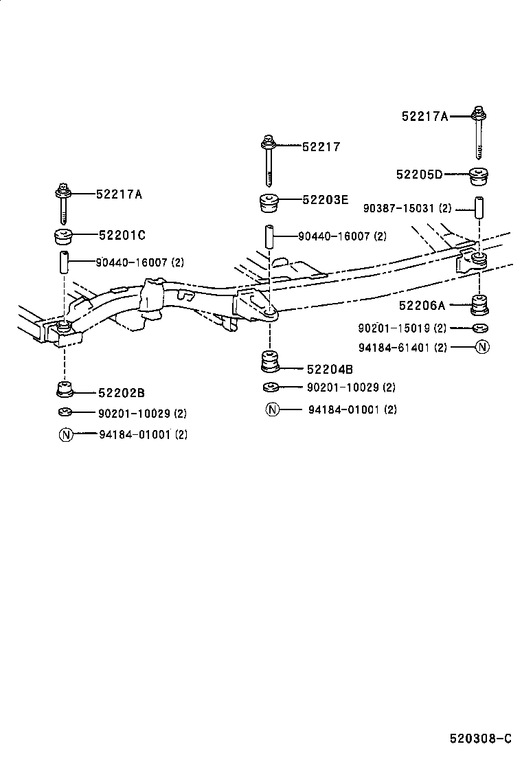  HILUX |  CAB MOUNTING BODY MOUNTING