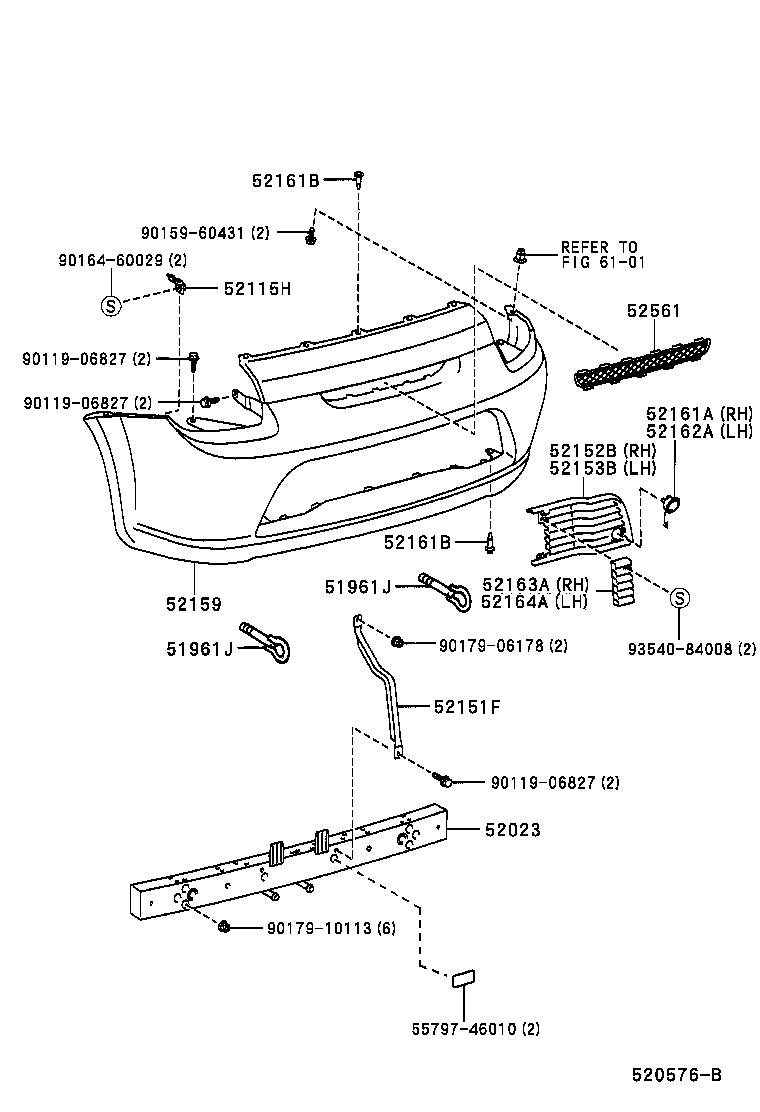  MR S |  REAR BUMPER BUMPER STAY