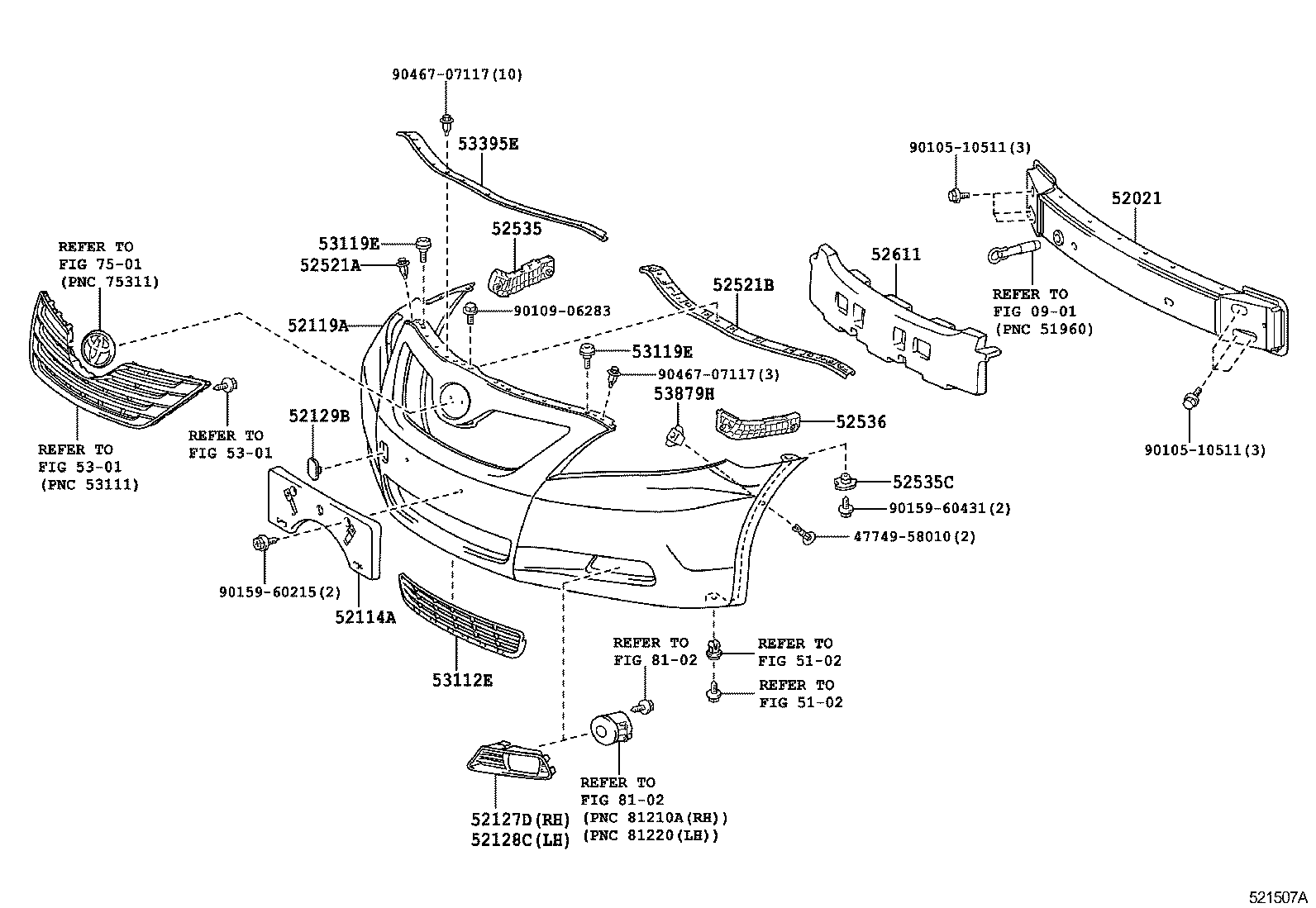  CAMRY |  FRONT BUMPER BUMPER STAY