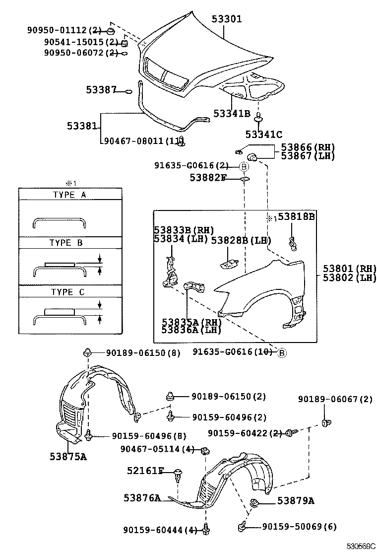  HARRIER |  HOOD FRONT FENDER