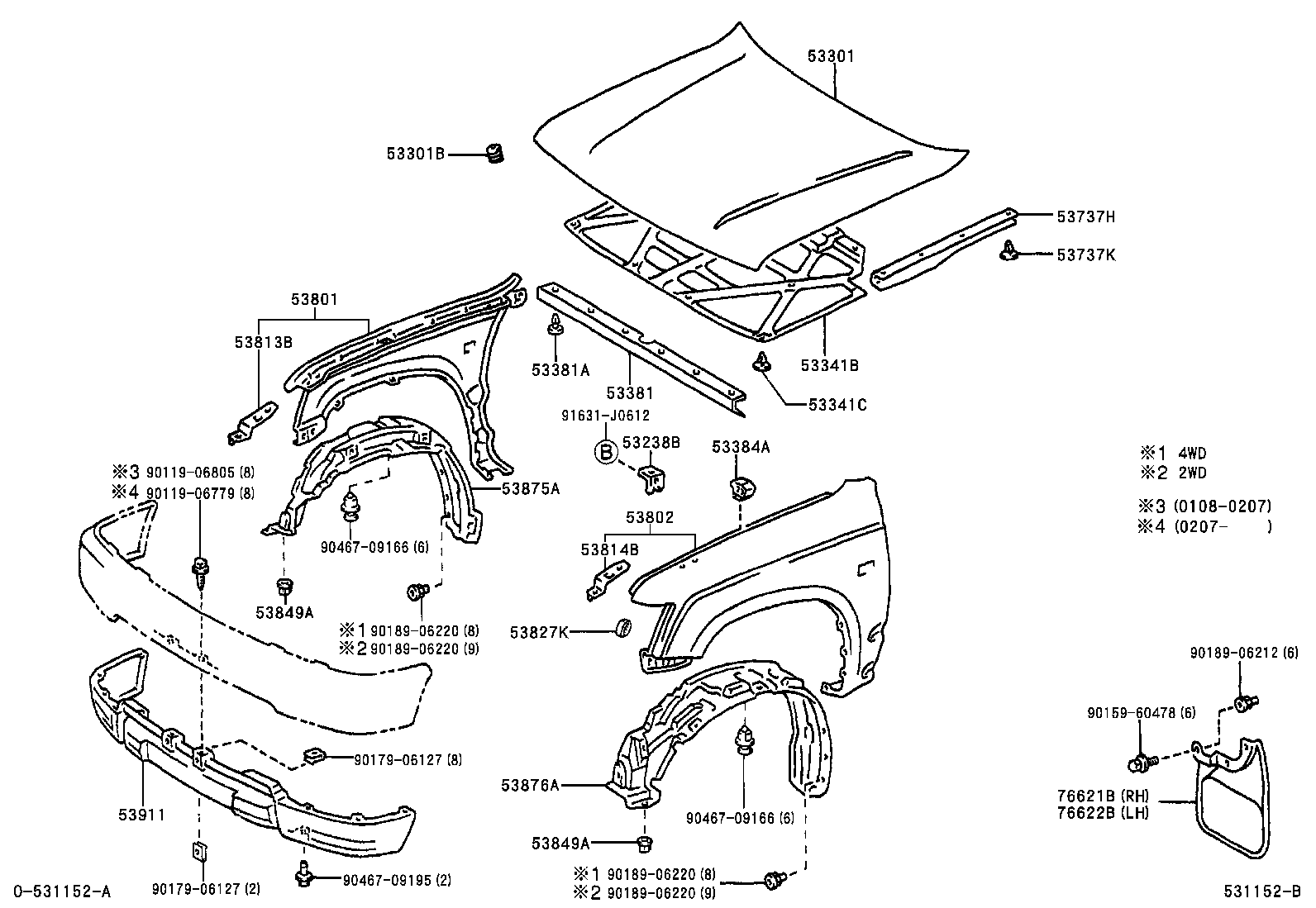  HILUX |  HOOD FRONT FENDER