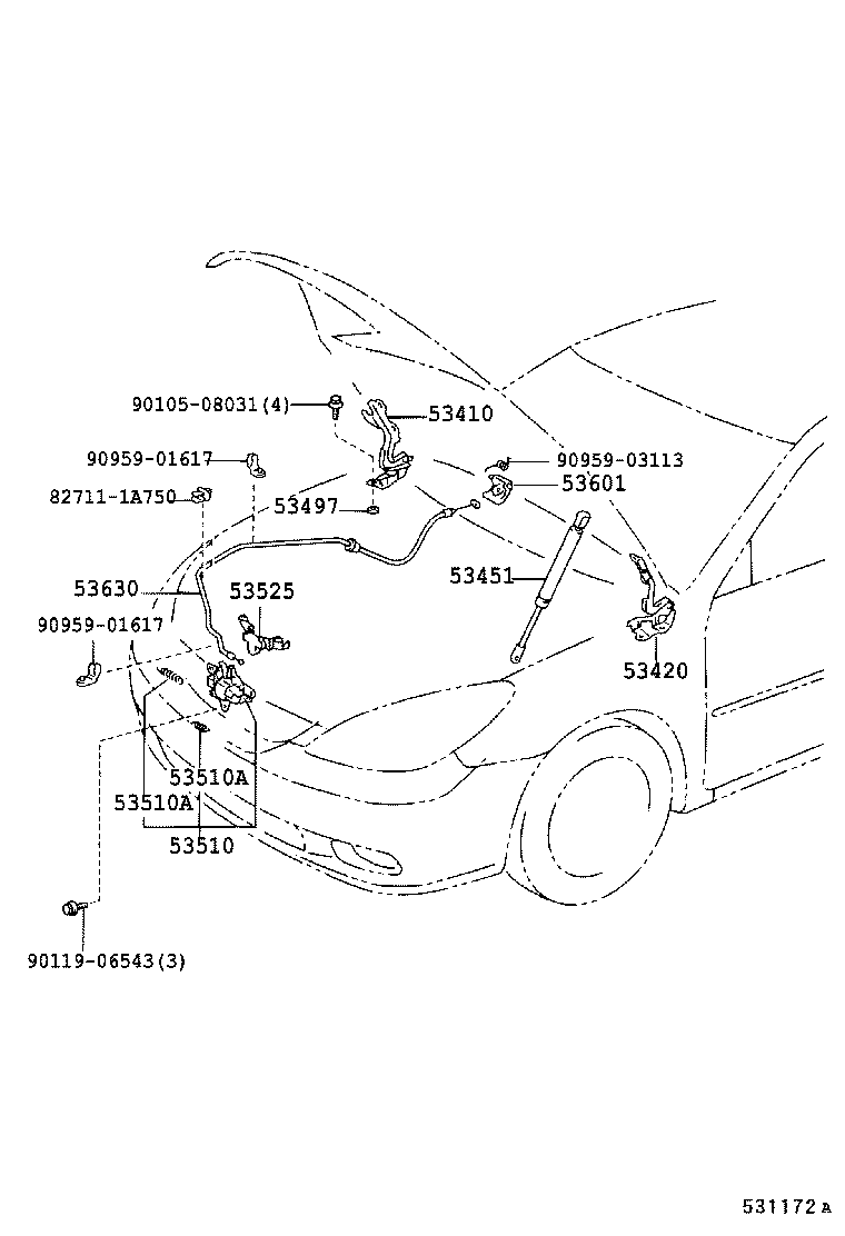  CAMRY |  HOOD LOCK HINGE