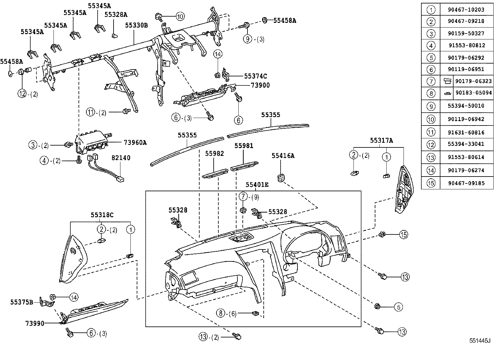  GS460 430 350 |  INSTRUMENT PANEL GLOVE COMPARTMENT