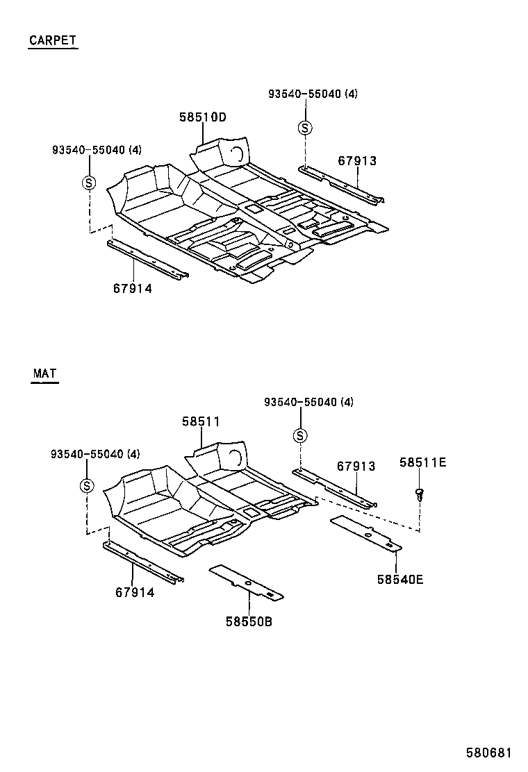  HILUX |  FLOOR MAT SILENCER PAD