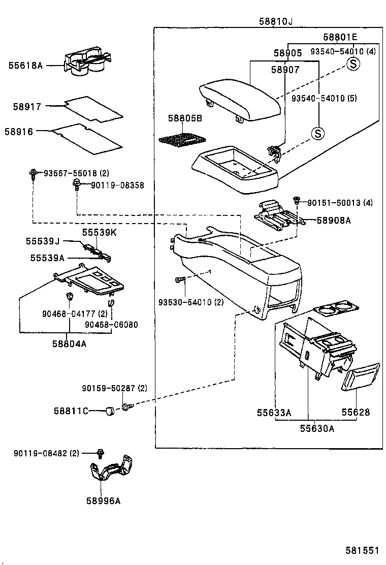  MARK 2 |  CONSOLE BOX BRACKET