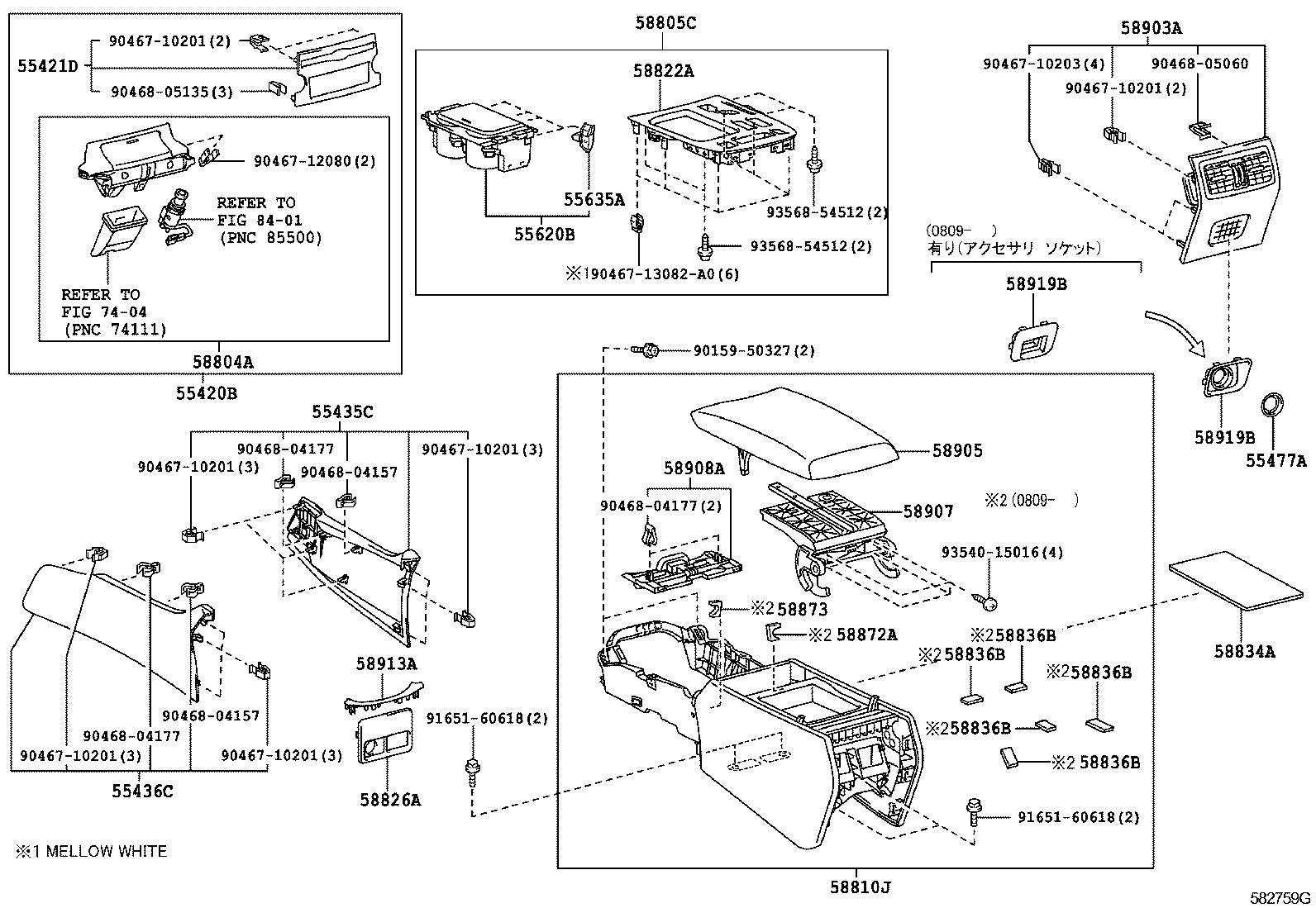  LS460 460L |  CONSOLE BOX BRACKET