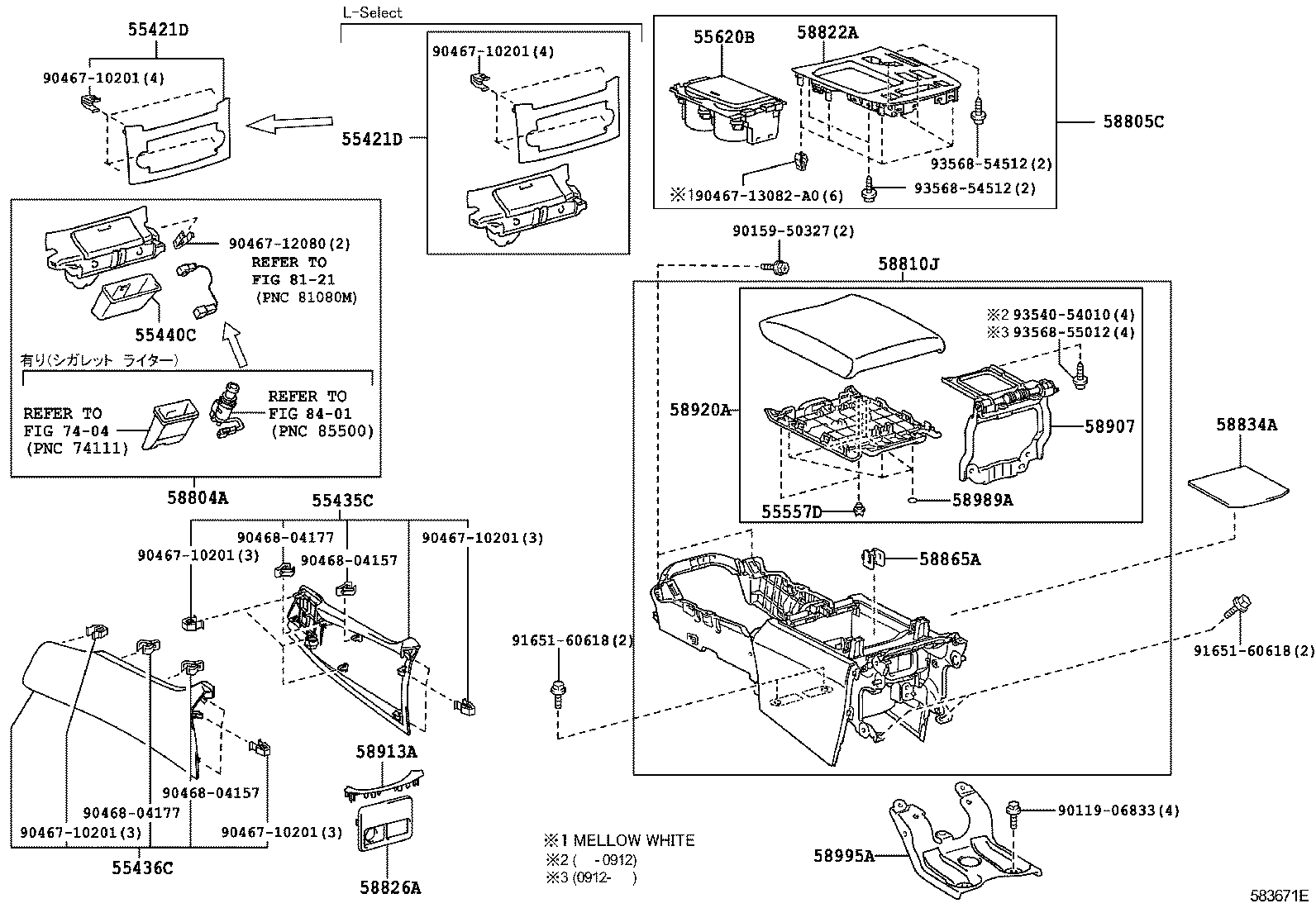  LS460 460L |  CONSOLE BOX BRACKET