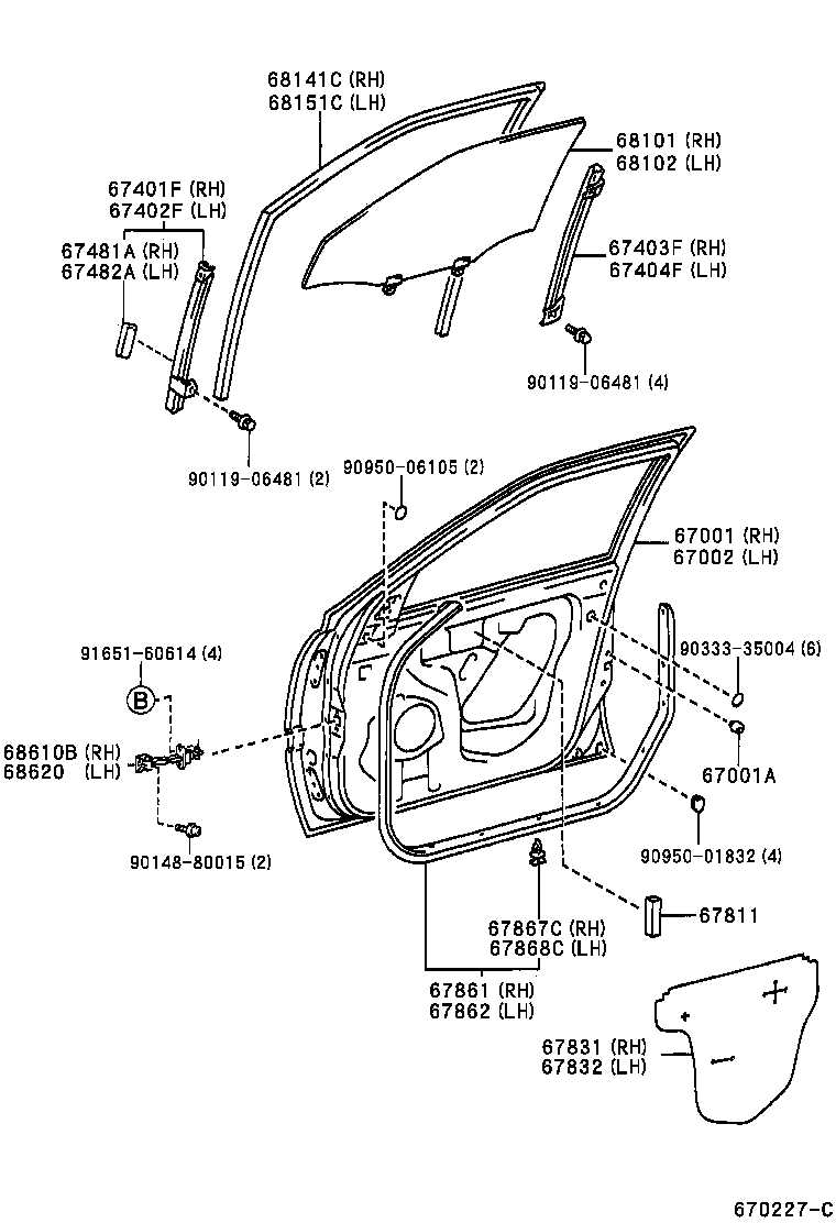  MARK 2 |  FRONT DOOR PANEL GLASS