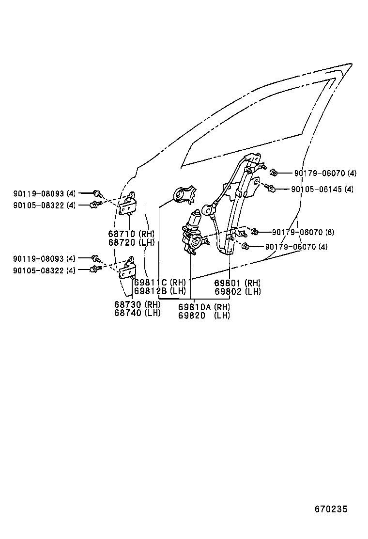  MARK 2 |  FRONT DOOR WINDOW REGULATOR HINGE