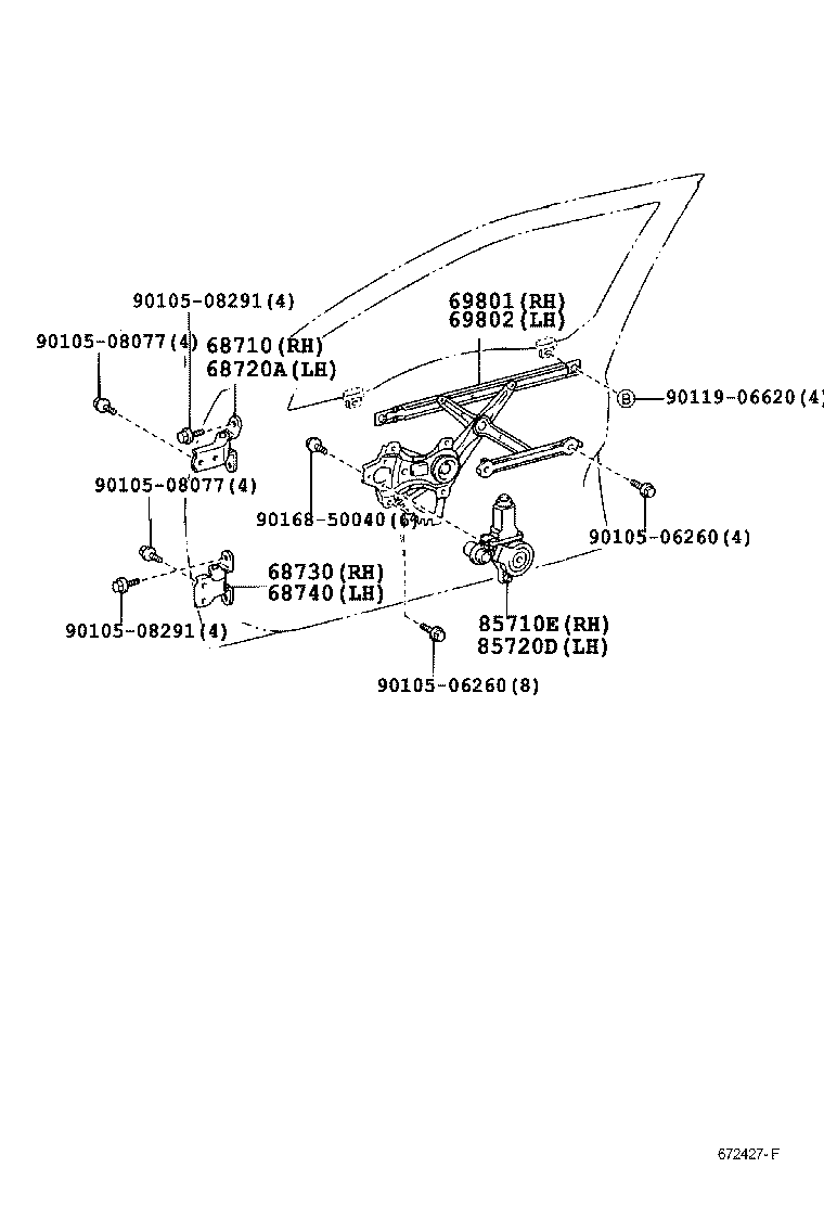  CAMRY |  FRONT DOOR WINDOW REGULATOR HINGE