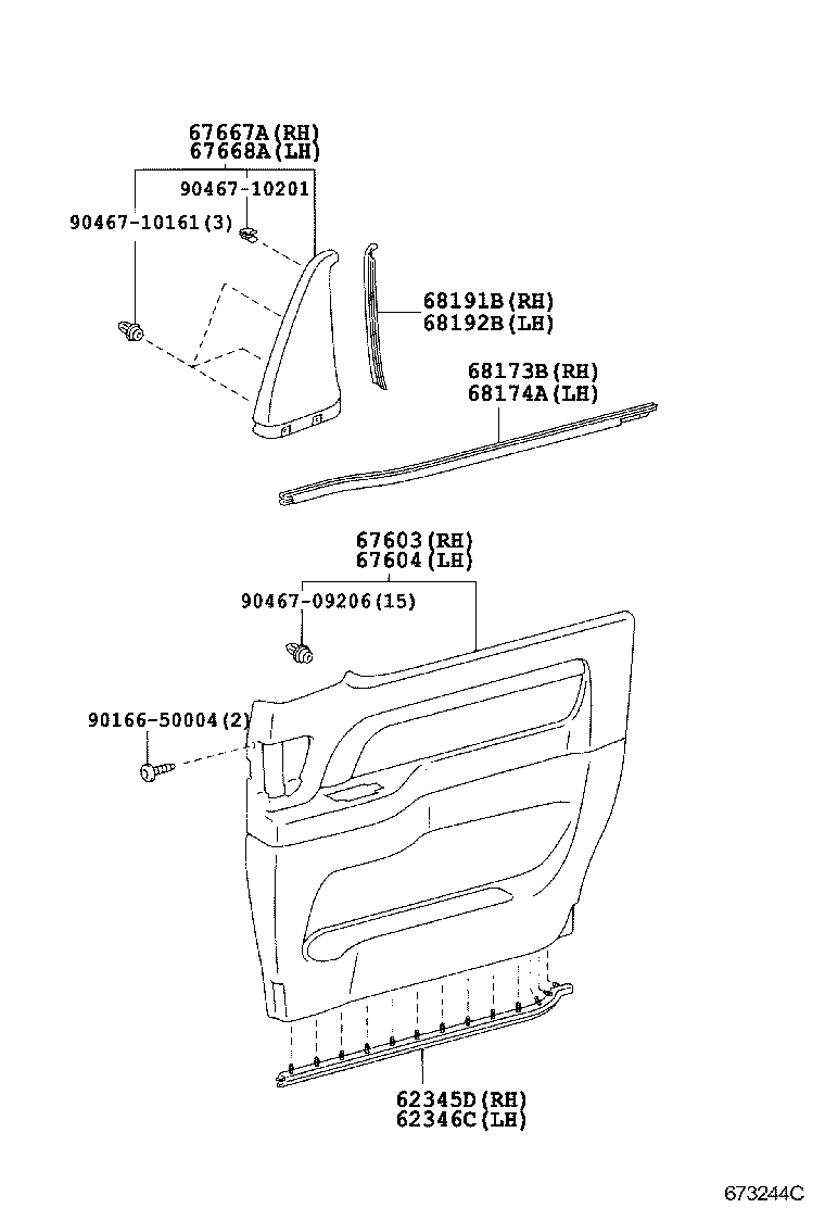  ALPHARD HV |  REAR DOOR PANEL GLASS