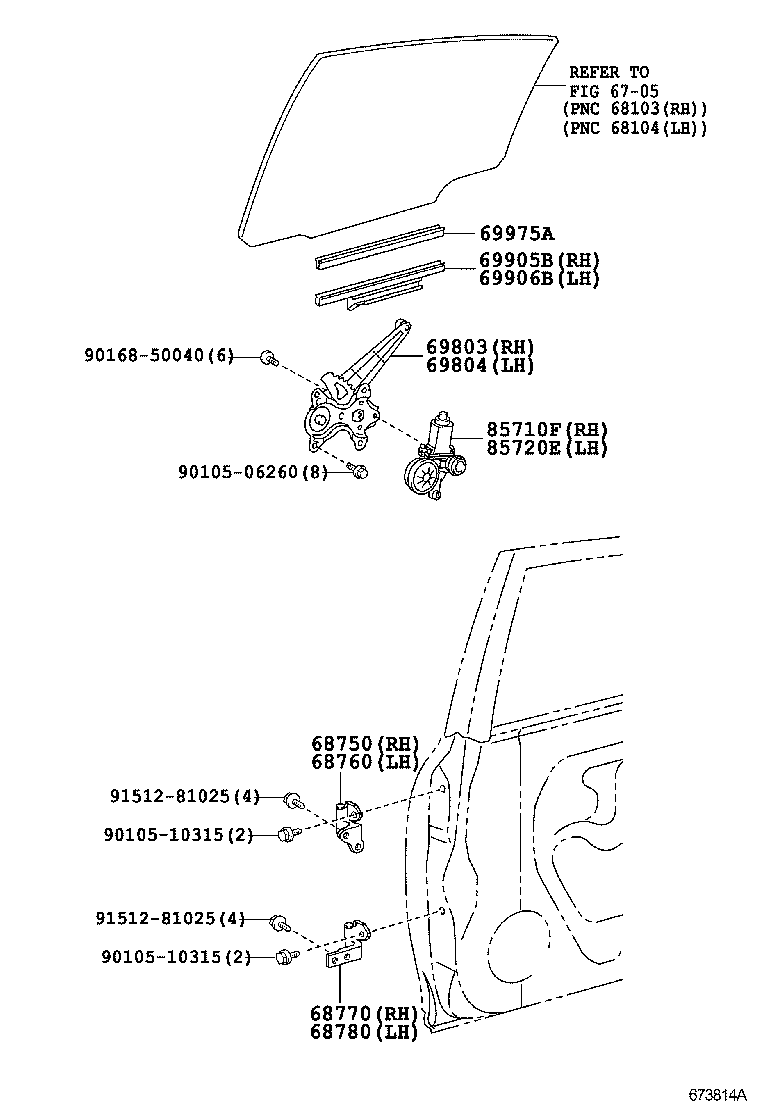  GS460 430 350 |  REAR DOOR WINDOW REGULATOR HINGE