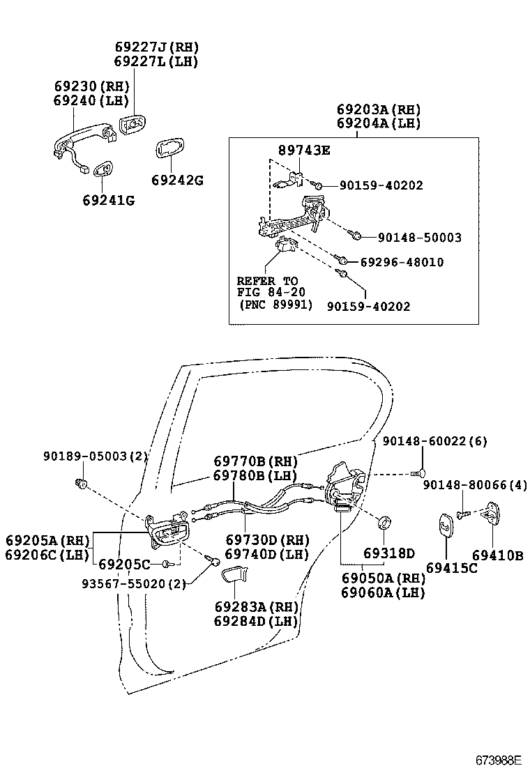  GS460 430 350 |  REAR DOOR LOCK HANDLE