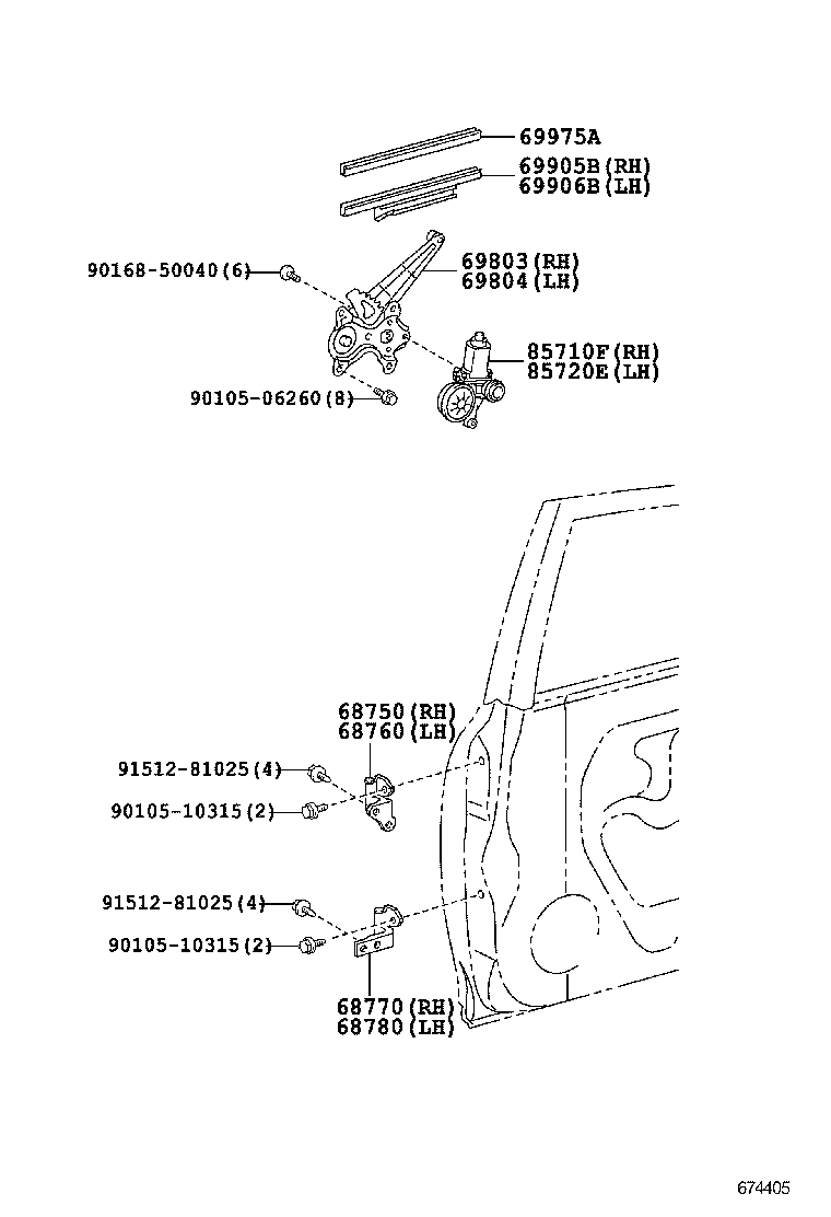  GS450H |  REAR DOOR WINDOW REGULATOR HINGE