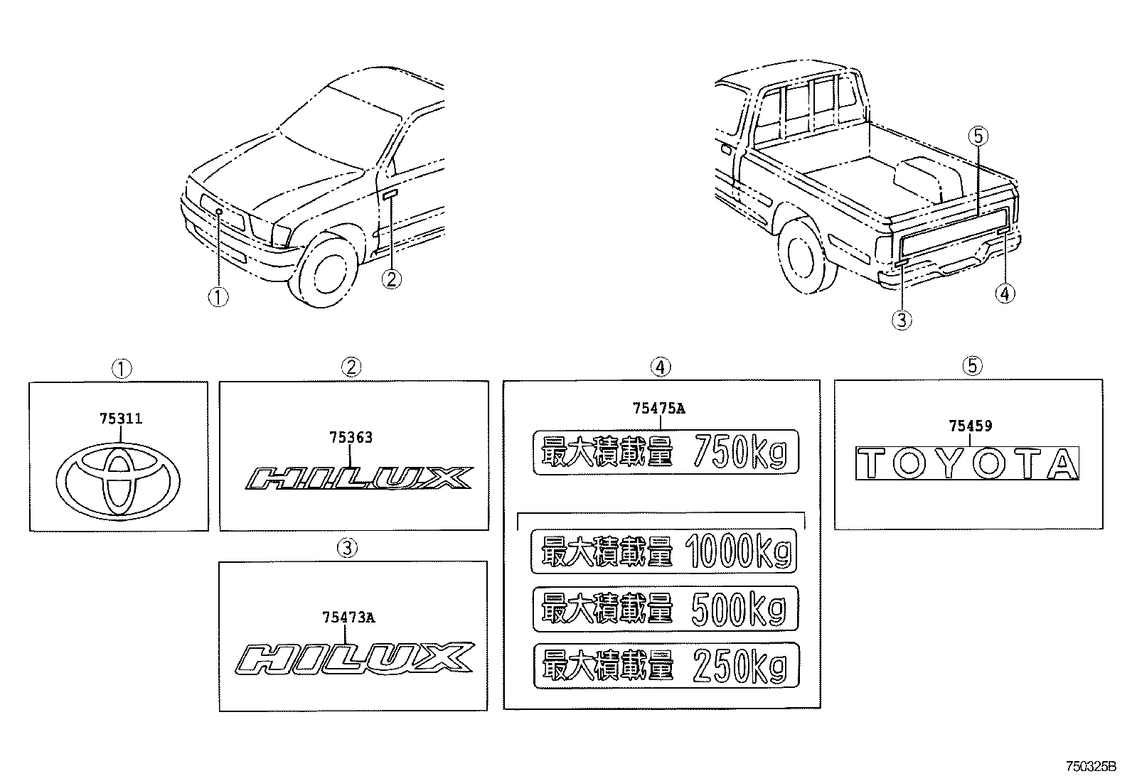  HILUX |  EMBLEM NAME PLATE