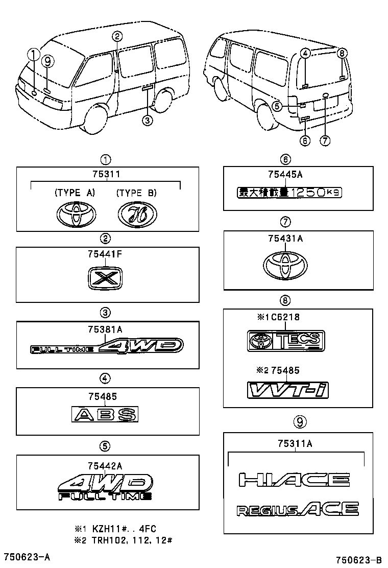  HIACE REGIUSACE |  EMBLEM NAME PLATE