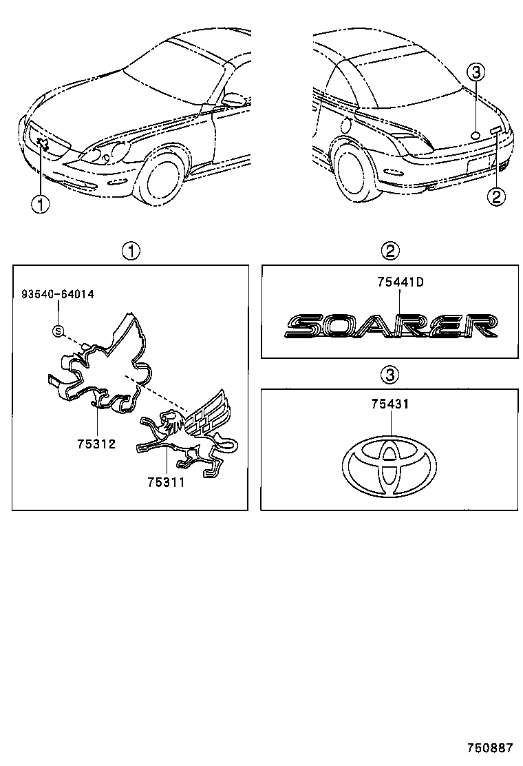  SOARER SC430 |  EMBLEM NAME PLATE EXTERIOR INTERIOR