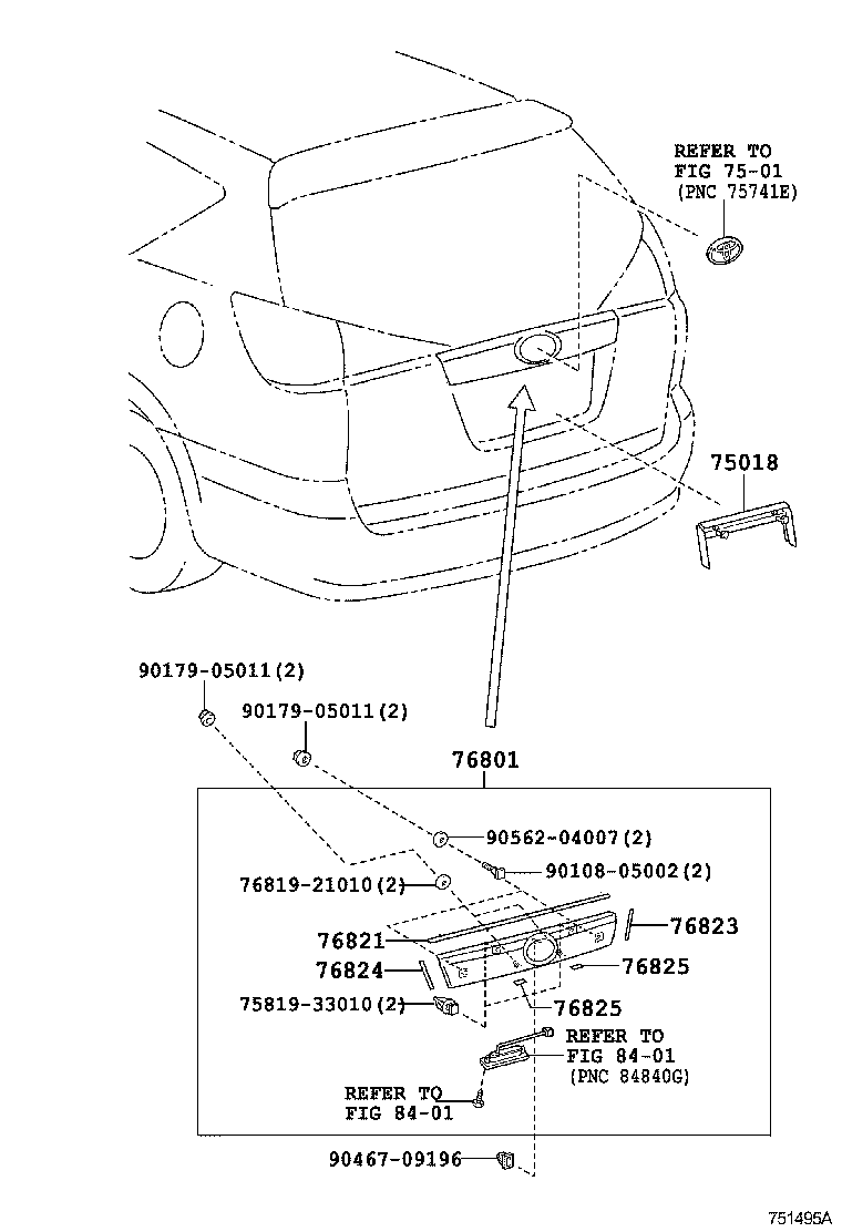  CALDINA |  REAR MOULDING