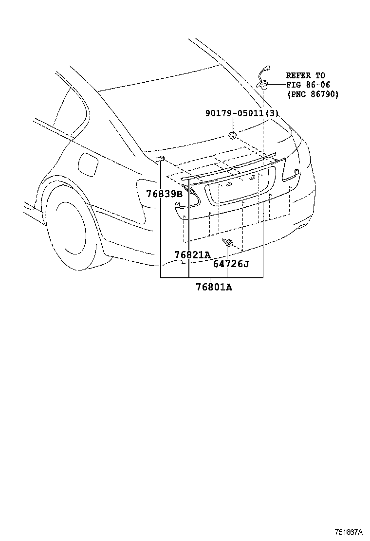  GS450H |  REAR MOULDING