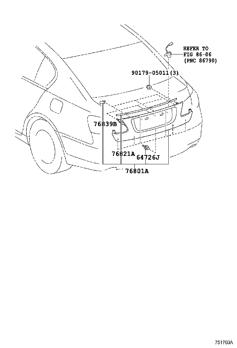  GS460 430 350 |  REAR MOULDING