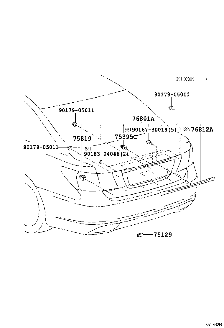  LS460 460L |  REAR MOULDING