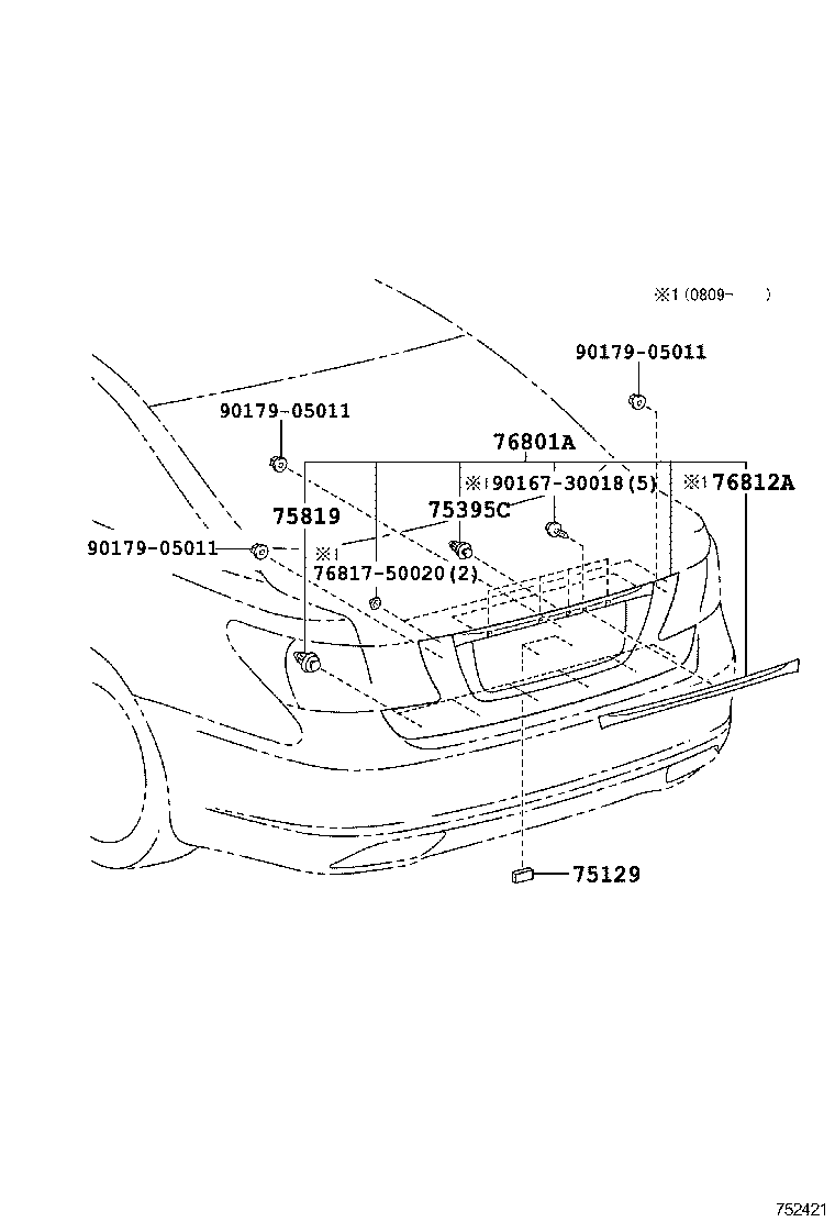  LS600H 600HL |  REAR MOULDING