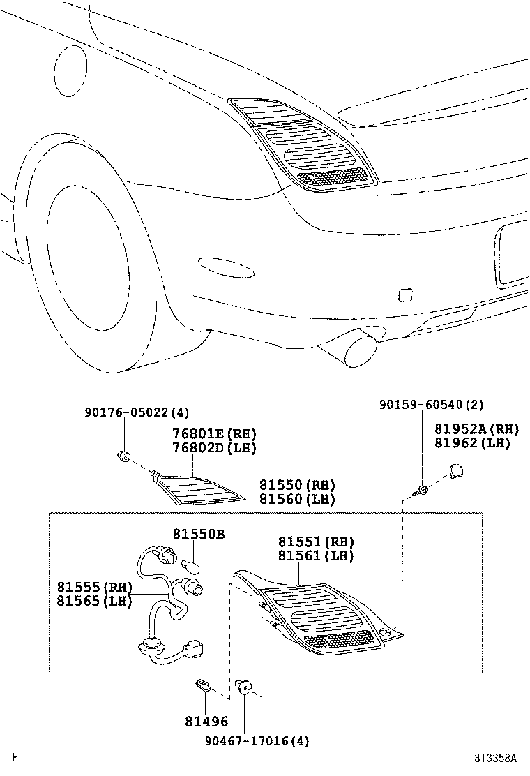  SOARER SC430 |  REAR COMBINATION LAMP