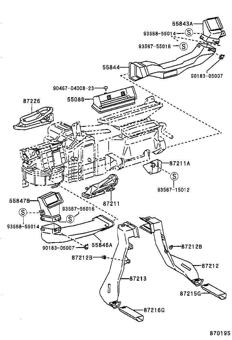  SOARER |  HEATING AIR CONDITIONING CONTROL AIR DUCT