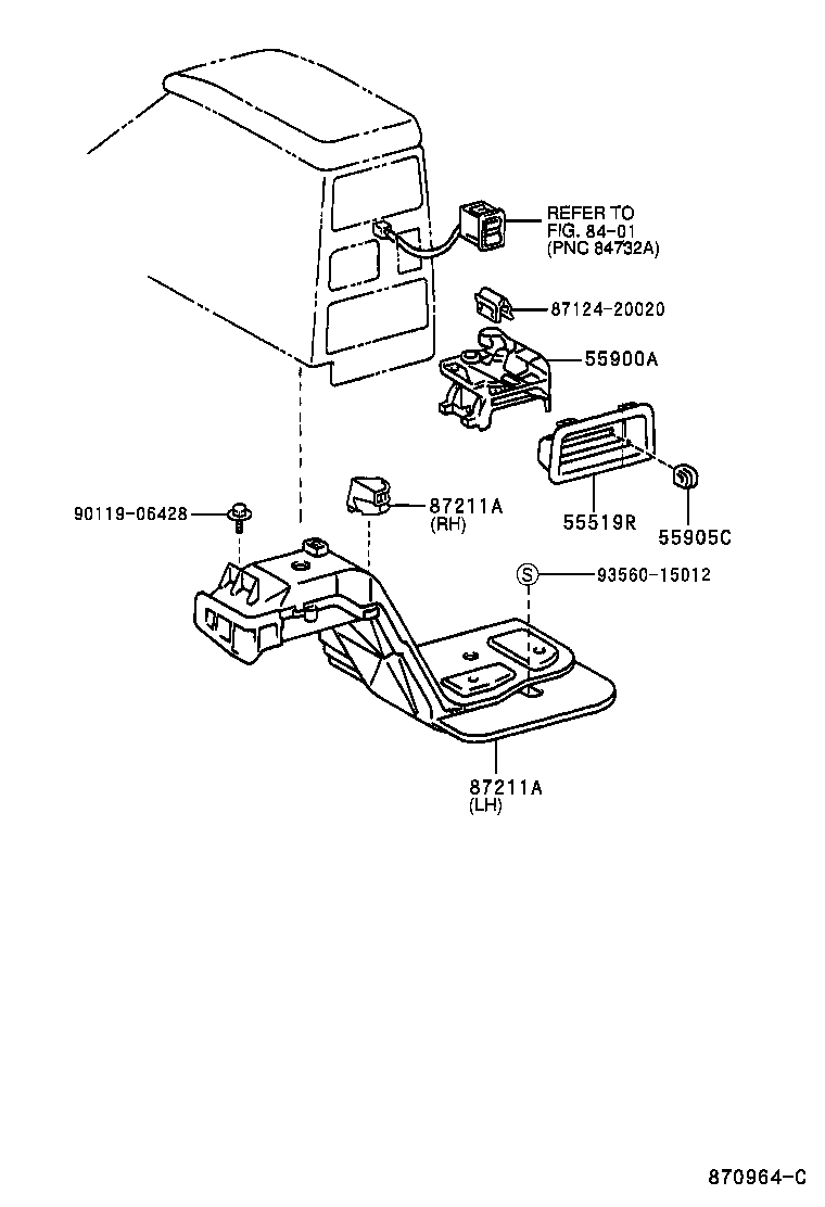  HILUX SURF |  HEATING AIR CONDITIONING CONTROL AIR DUCT