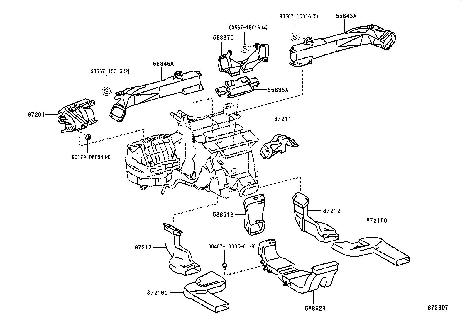  HARRIER |  HEATING AIR CONDITIONING CONTROL AIR DUCT