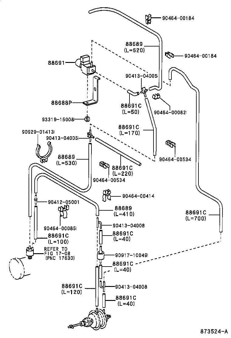  HIACE REGIUSACE |  HEATING AIR CONDITIONING VACUUM PIPING