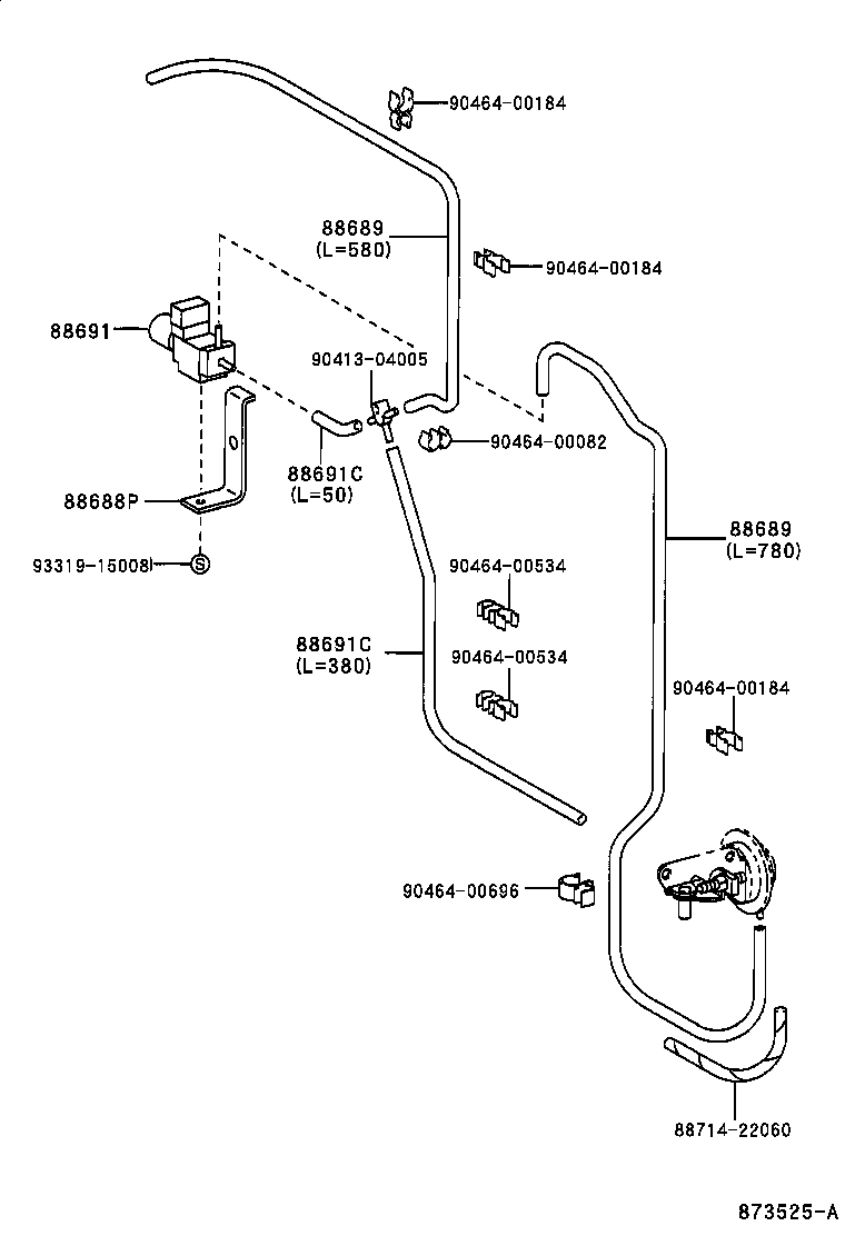  HIACE REGIUSACE |  HEATING AIR CONDITIONING VACUUM PIPING