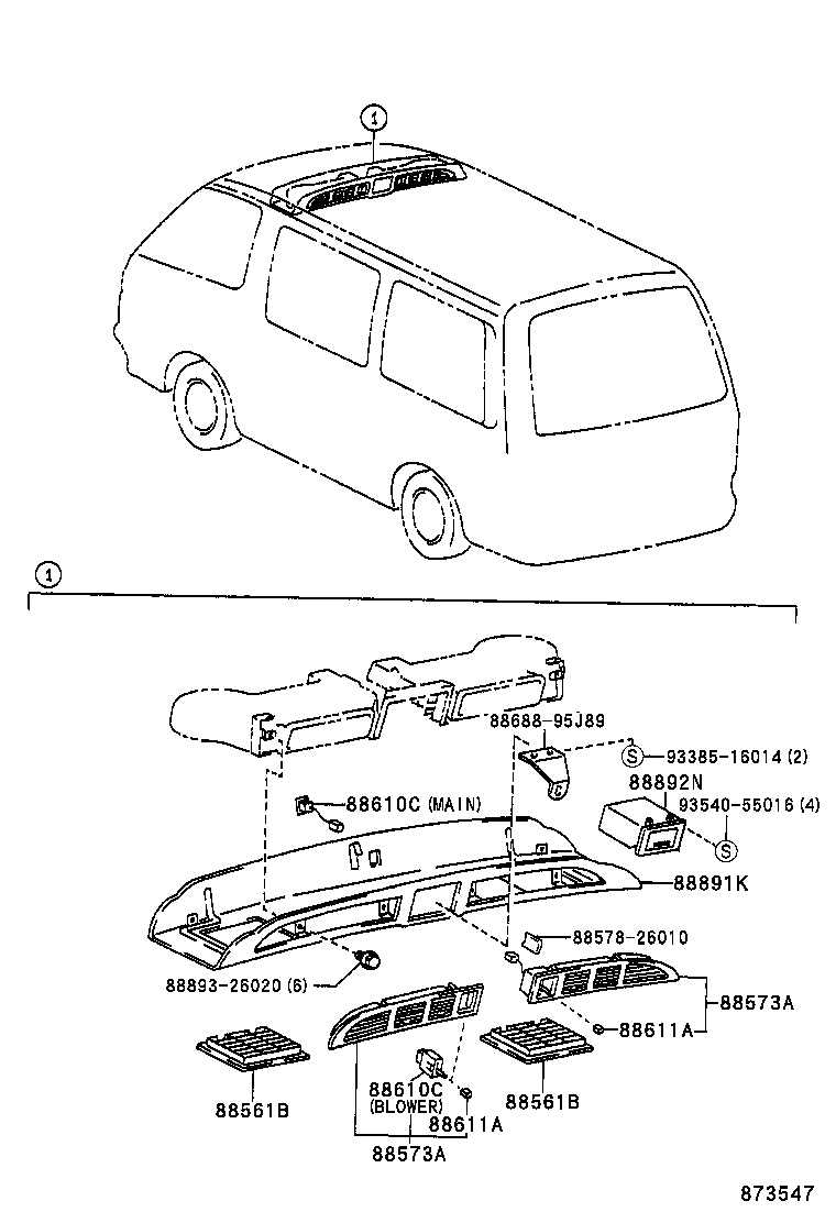  HIACE REGIUSACE |  HEATING AIR CONDITIONING CONTROL AIR DUCT