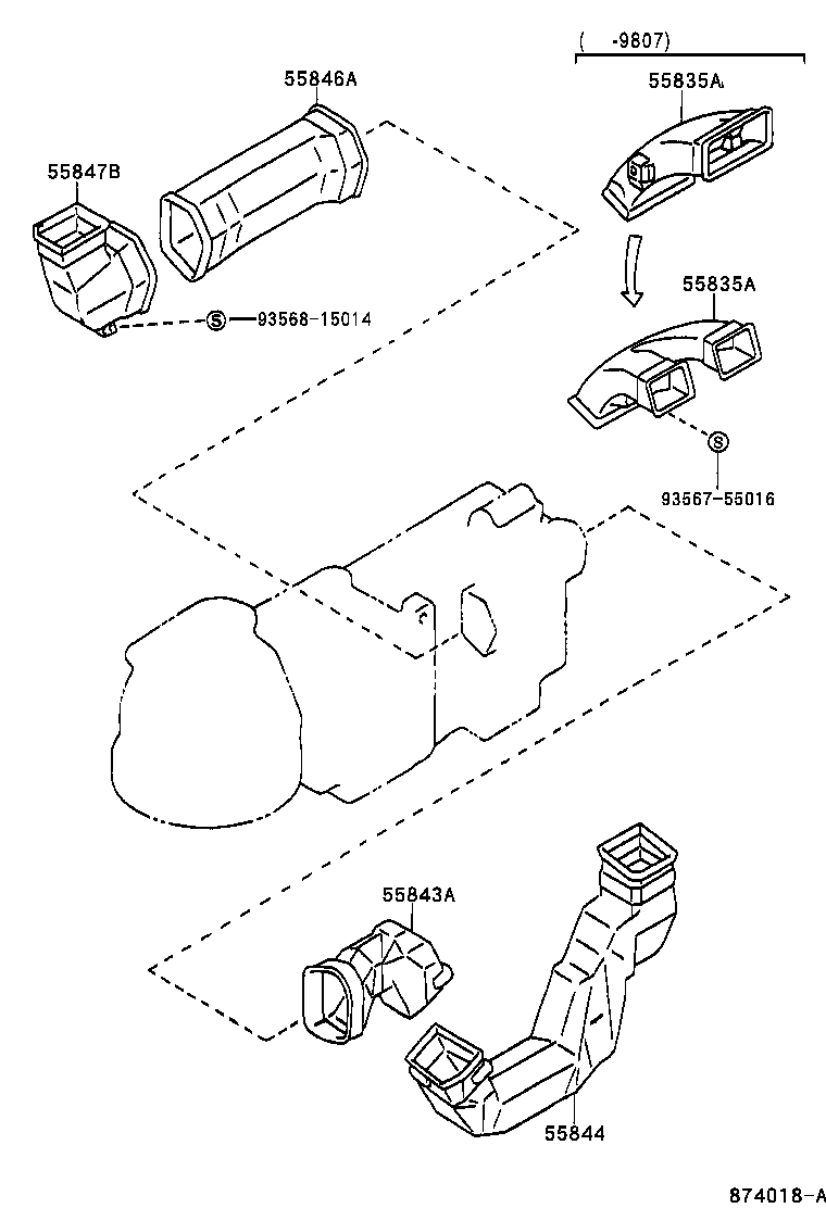  HILUX SURF |  HEATING AIR CONDITIONING CONTROL AIR DUCT