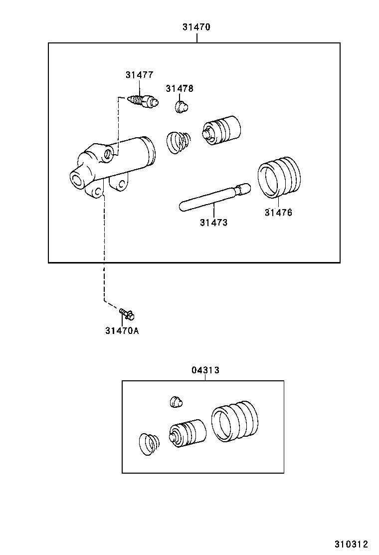  DYNA 200 TOYOACE G25 |  CLUTCH RELEASE CYLINDER