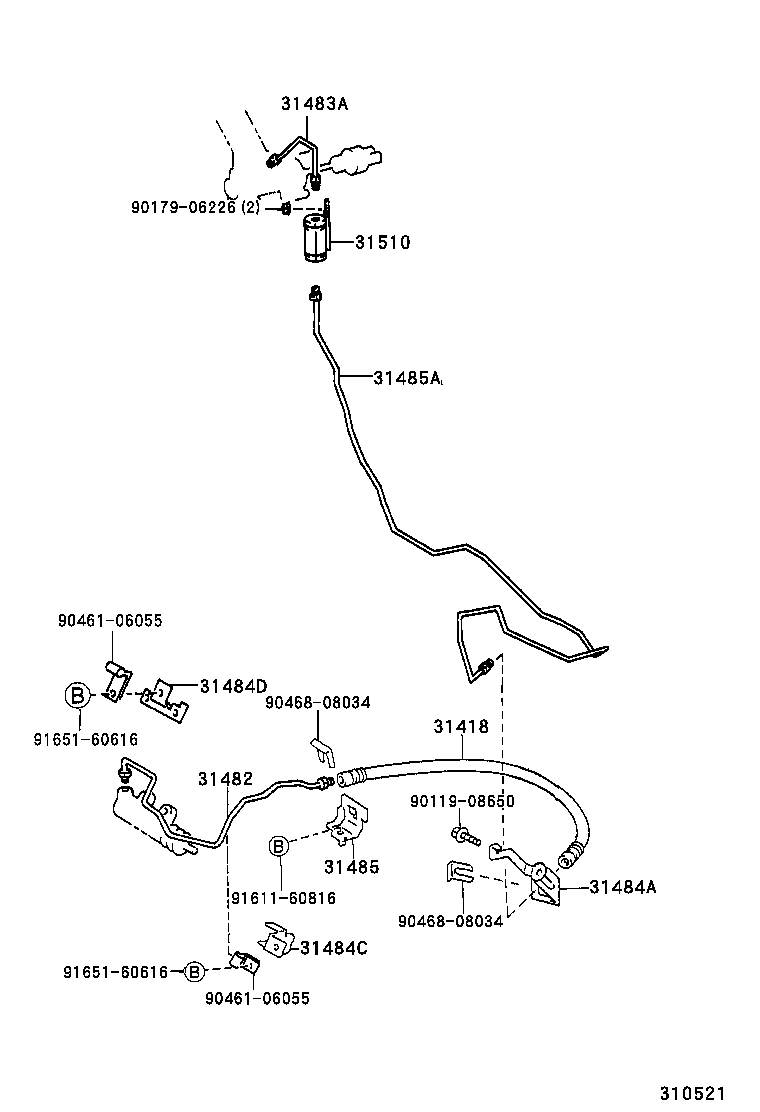  CARINA FF |  CLUTCH PEDAL FLEXIBLE HOSE