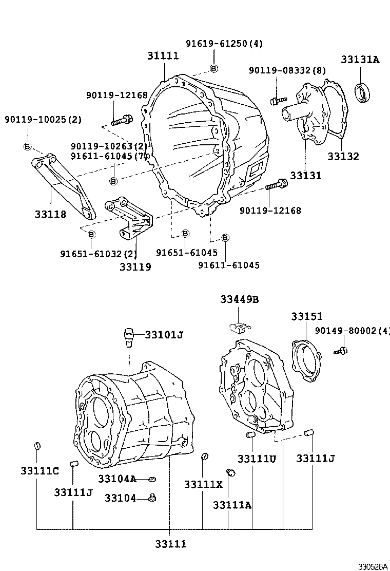  HILUX |  CLUTCH HOUSING TRANSMISSION CASE MTM