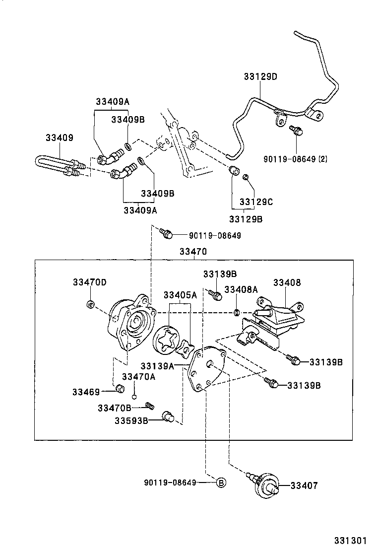  RAV4 J L |  OIL PUMP OIL COOLER PIPE MTM