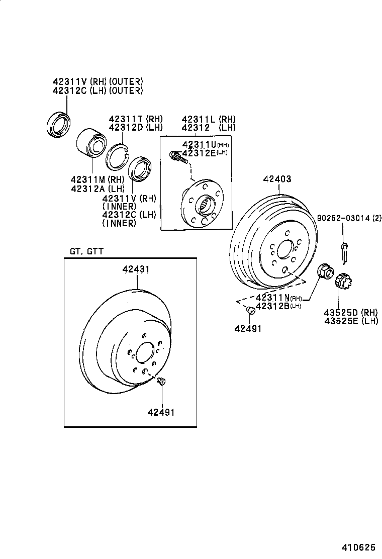  CALDINA |  REAR AXLE SHAFT HUB