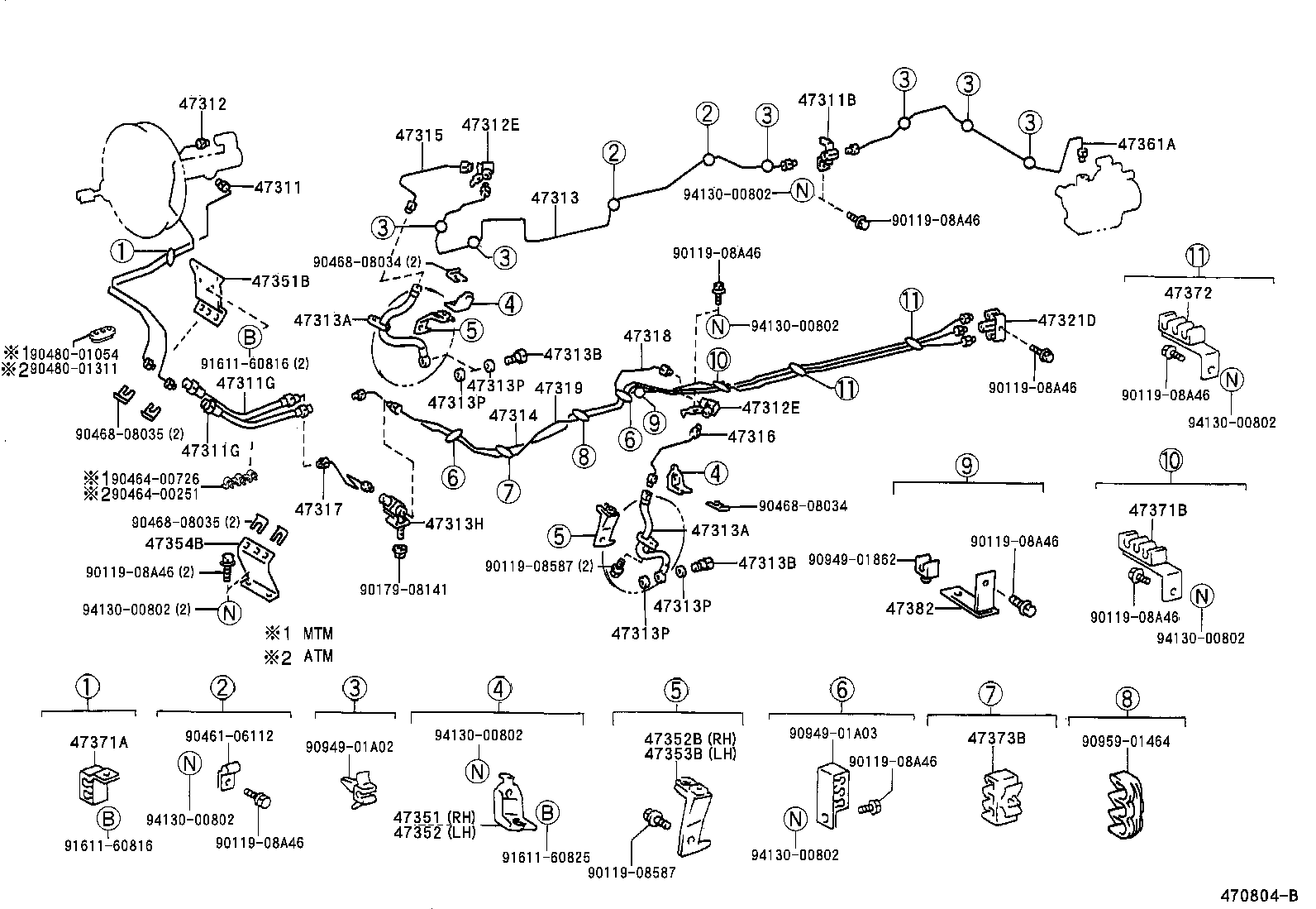  DYNA 200 TOYOACE G25 |  BRAKE TUBE CLAMP