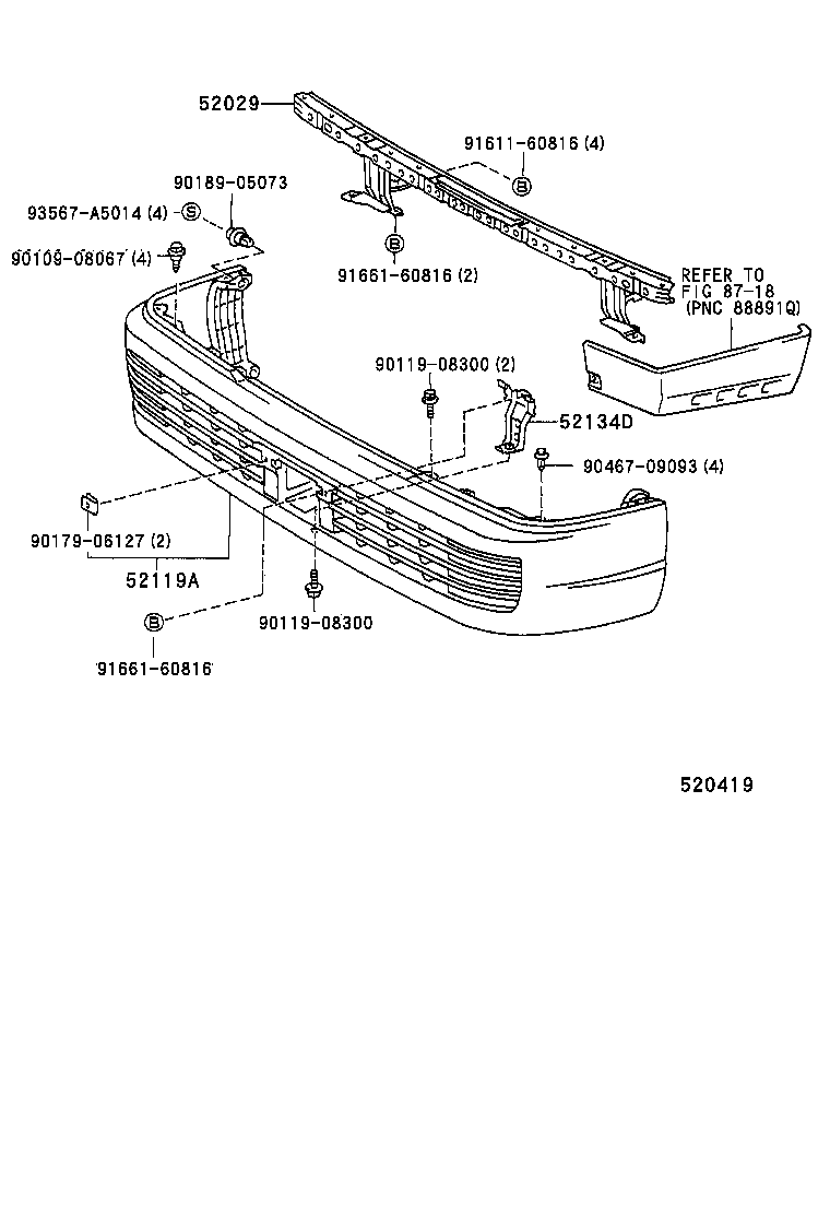  LITE TOWNACE V WG |  FRONT BUMPER BUMPER STAY